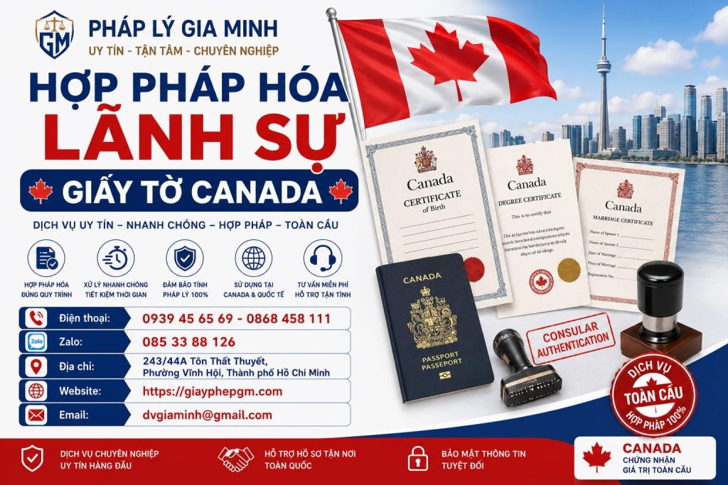 Hợp Pháp Hóa Lãnh Sự Giấy Tờ Canada