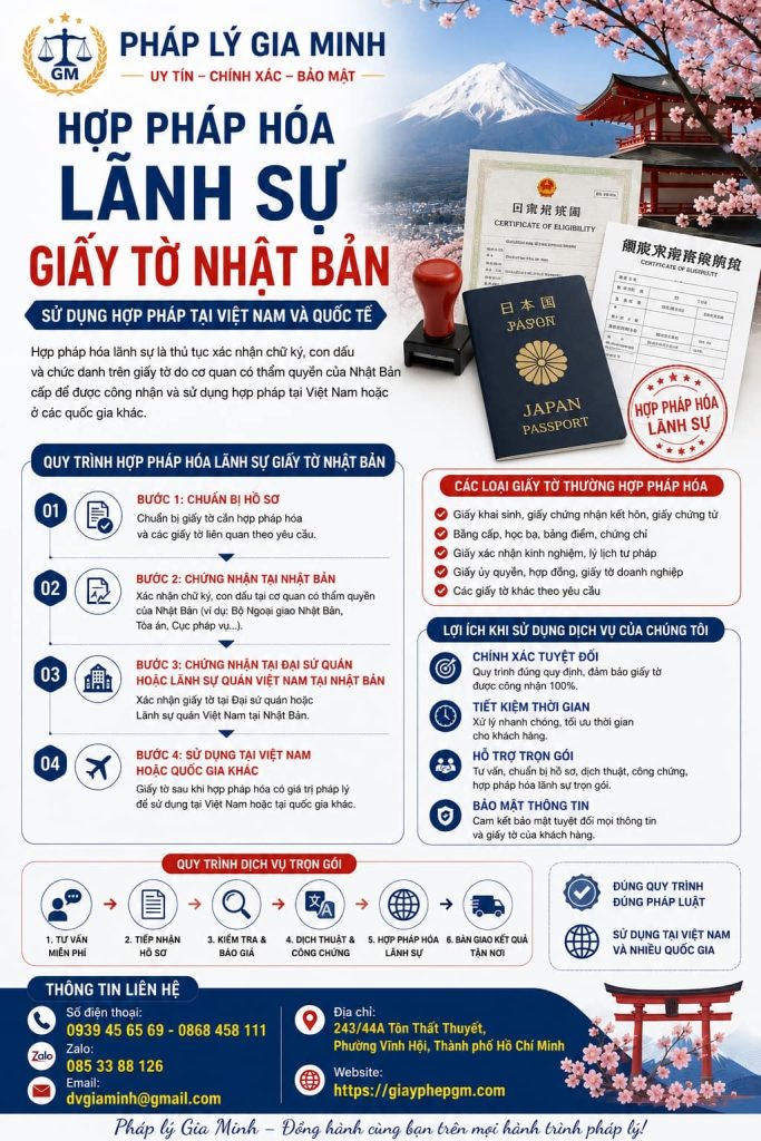 Hợp Pháp Hóa Lãnh Sự Giấy Tờ Nhật Bản