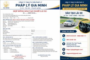 Mẫu hợp đồng đào tạo nghề lái xe