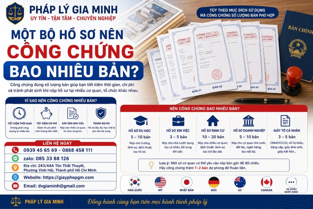 Một Bộ Hồ Sơ Nên Công Chứng Bảo Nhiều Bản