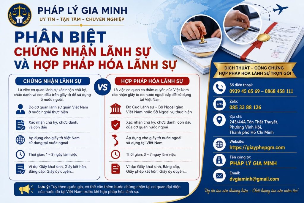 Phân Biệt Chứng Nhận Lãnh Sự Và Hợp Pháp Hóa Lãnh Sự