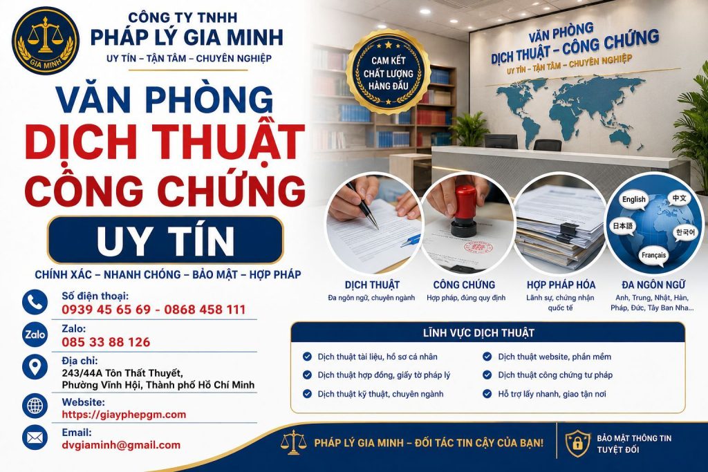 Văn phòng dịch thuật công chứng uy tín