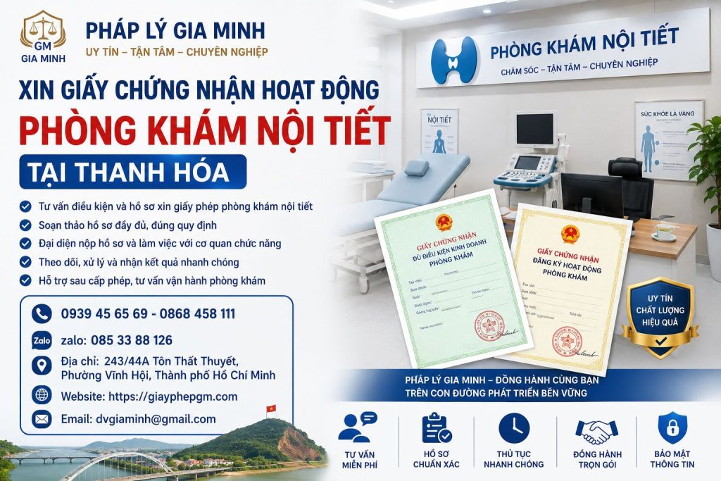 Xin giấy chứng nhận hoạt động phòng khám nội tiết tại Thanh Hóa