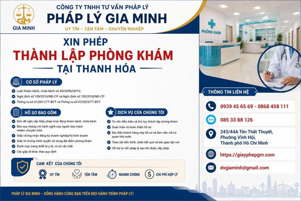 Xin phép thành lập phòng khám tại Thanh Hóa