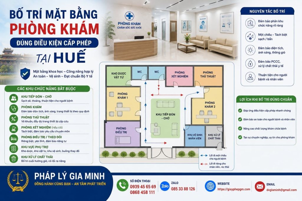 Bố trí mặt bằng phòng khám đúng điều kiện cấp phép tại Huế và những điểm cần lưu ý 1 Bố trí mặt bằng phòng khám đúng điều kiện cấp phép tại Huế