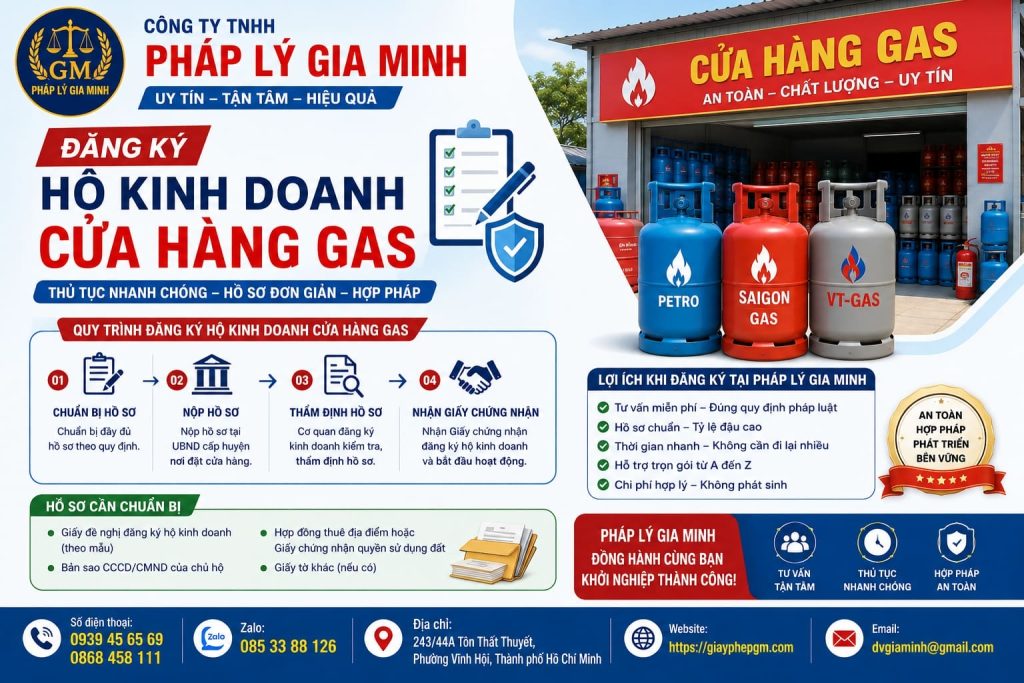 Đăng ký hộ kinh doanh cửa hàng gas