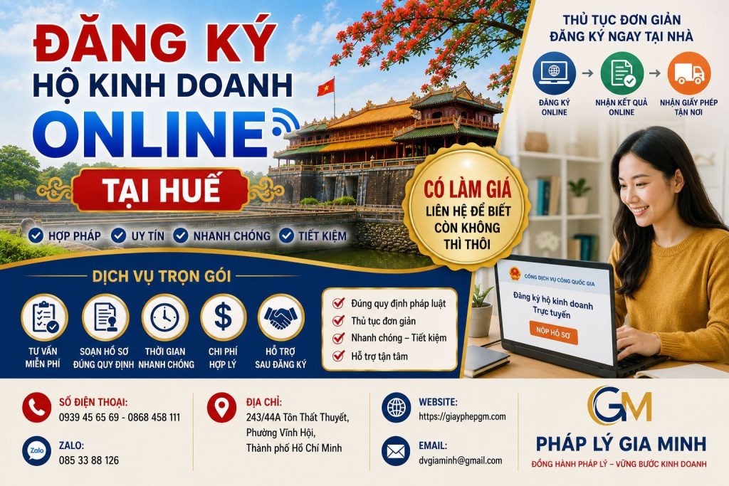 Đăng ký hộ kinh doanh online tại Huế: Giảm đi lại, chủ động nộp hồ sơ từ xa 1 Đăng ký hộ kinh doanh online tại Huế