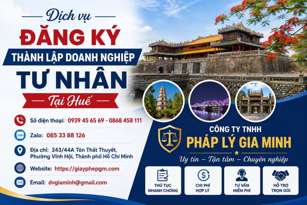 Đăng ký thành lập doanh nghiệp tư nhân tại Huế
