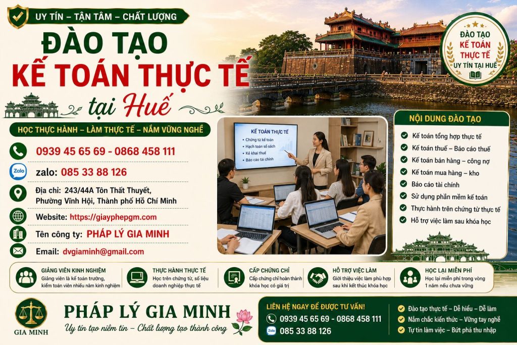 Đào tạo kế toán thực tế tại Huế