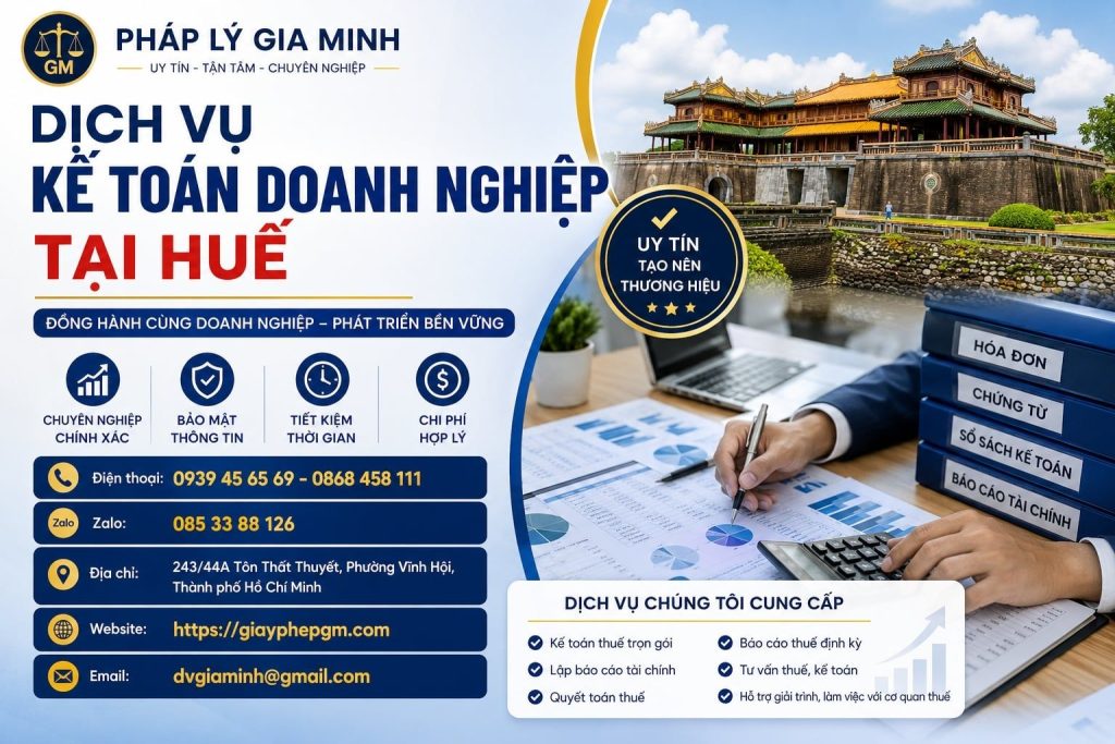 Dịch vụ kế toán doanh nghiệp tại Huế