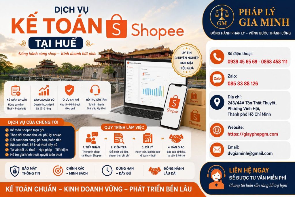 Dịch vụ kế toán Shopee tại Huế