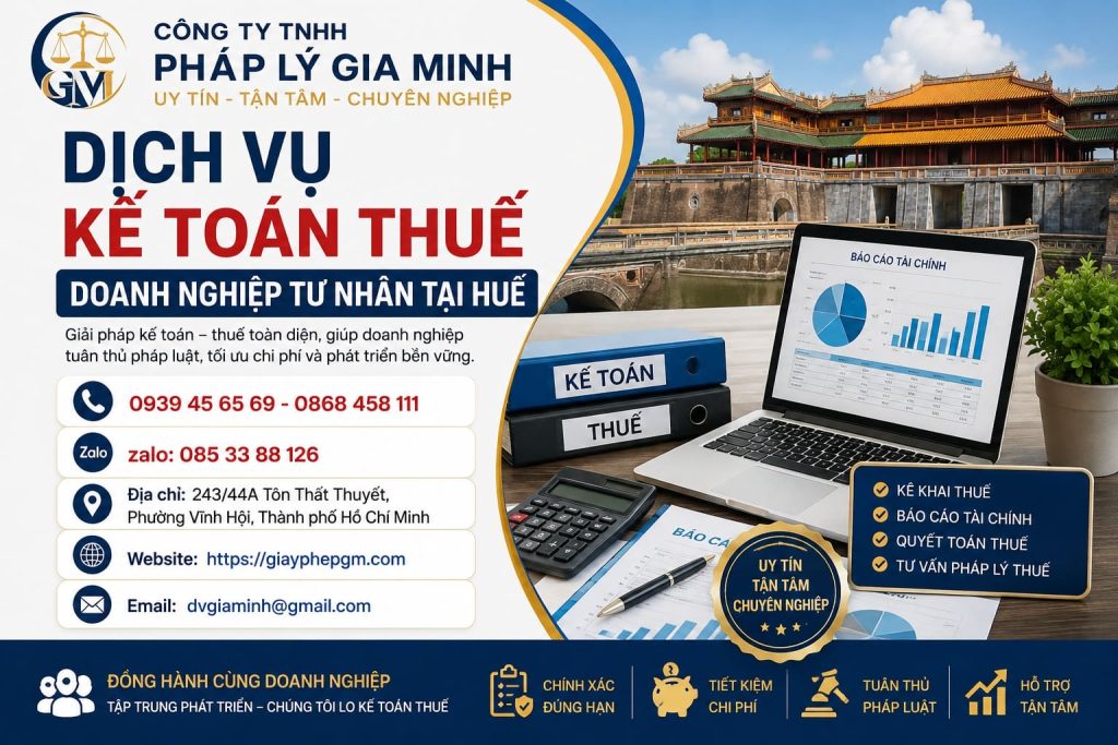 Dịch vụ kế toán thuế doanh nghiệp tư nhân tại Huế