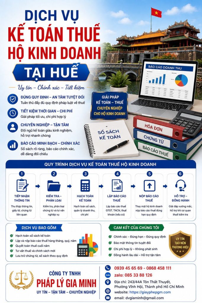 Dịch vụ kế toán thuế hộ kinh doanh tại Huế