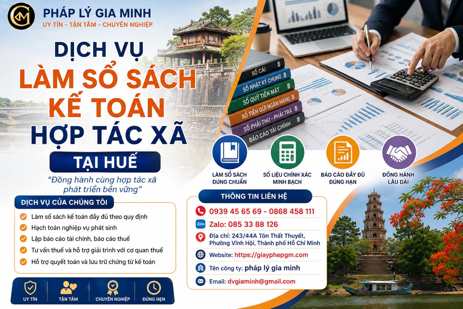 Dịch vụ làm sổ sách kế toán hợp tác xã tại Huế