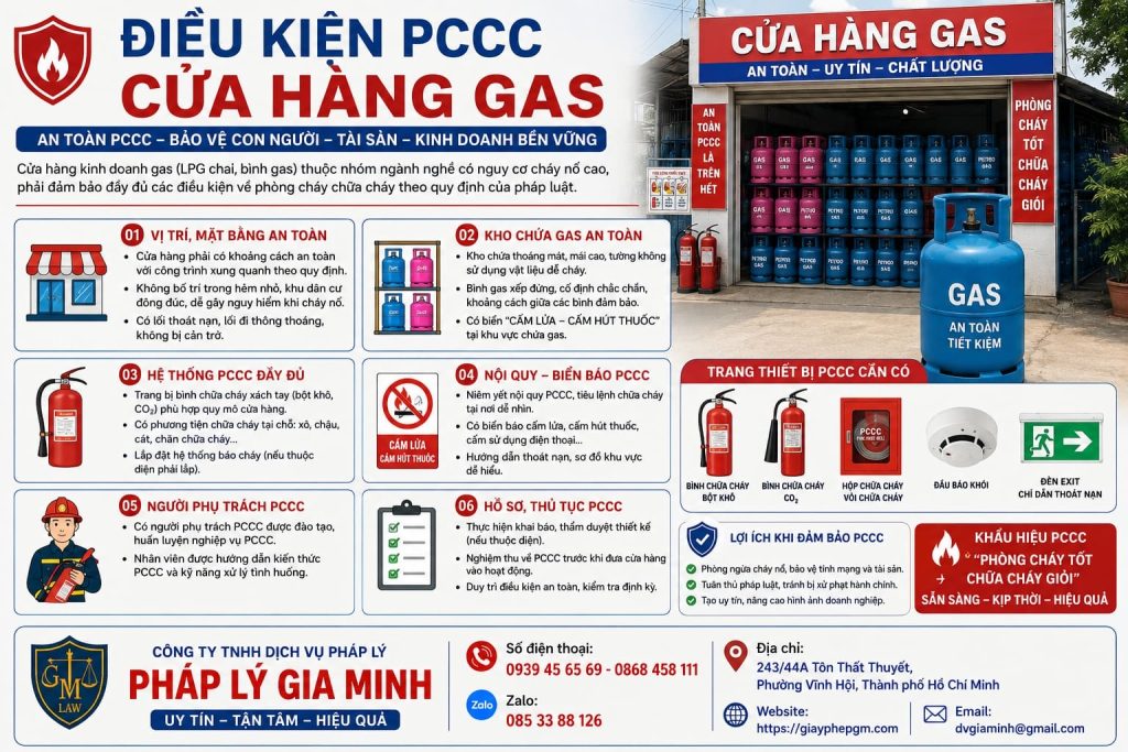Điều kiện PCCC cửa hàng gas