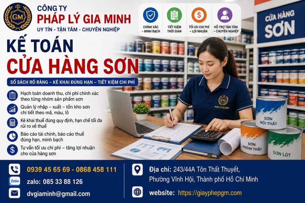 Kế toán cửa hàng sơn
