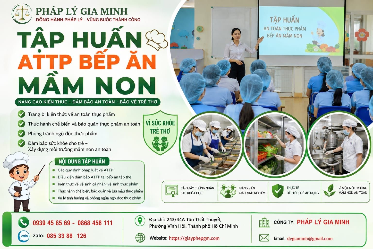Tập huấn ATTP bếp ăn mầm non