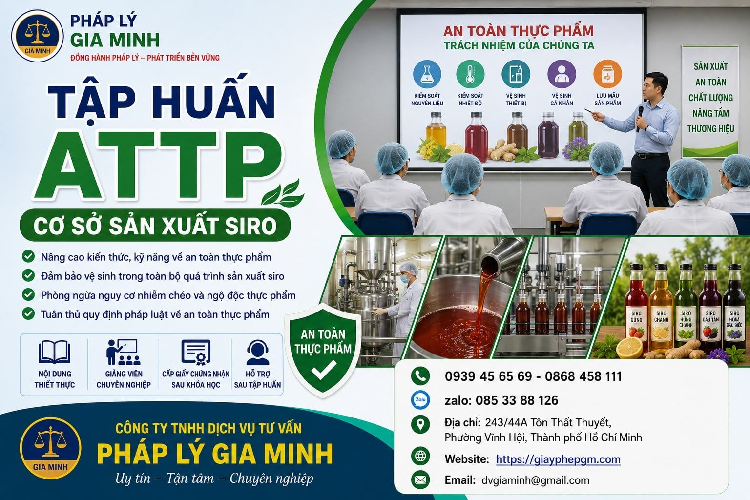 Tập huấn ATTP cơ sở sản xuất siro
