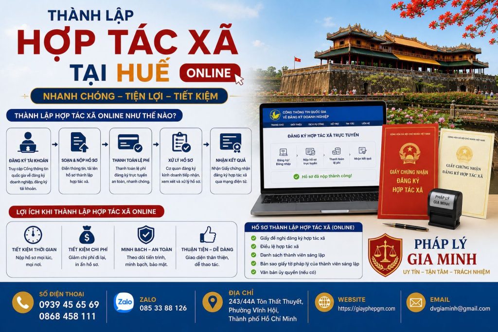 Thành lập hợp tác xã tại Huế online như thế nào
