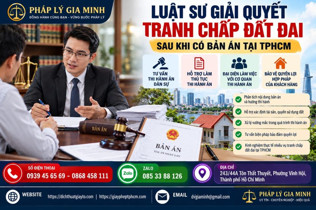 Luật sư giải quyết tranh chấp đất đai sau khi có bản án tại TPHCM