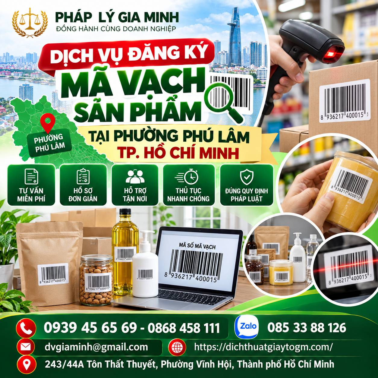 Dịch vụ đăng ký mã vạch sản phẩm tại phường Phú Lâm TPHCM