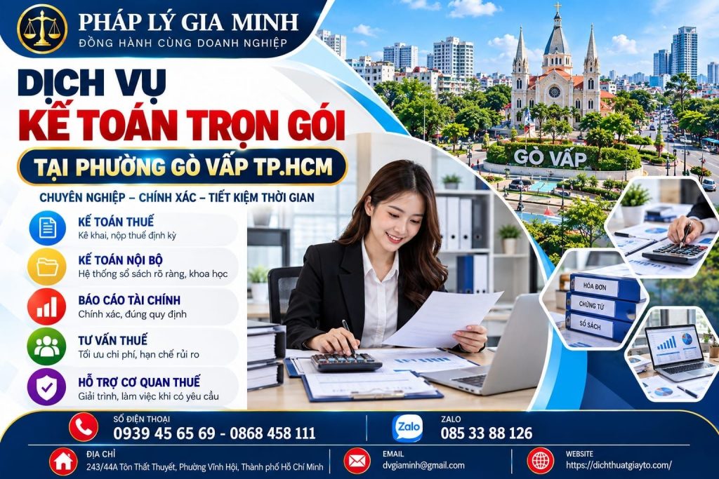 Dịch vụ kế toán trọn gói tại phường Gò Vấp TP.HCM