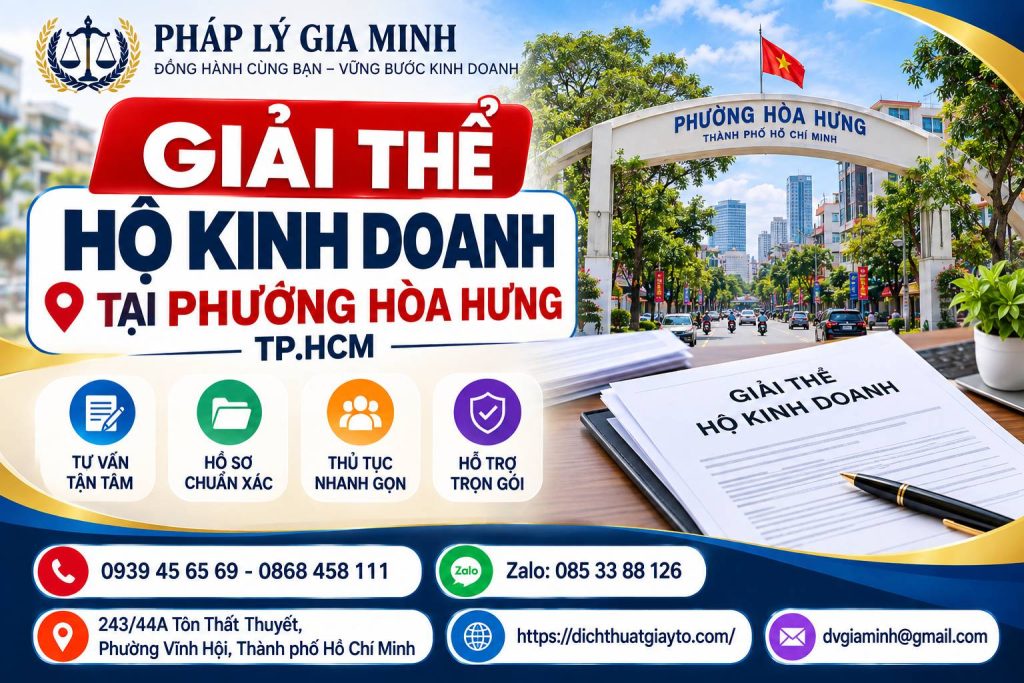 Giải thể hộ kinh doanh tại phường Hòa Hưng TP.HCM